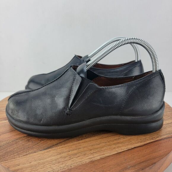 Footprints by Birkenstock Womens Size 6-6.5 Black Leather Slip On Flat Shoes - Picture 1 of 6